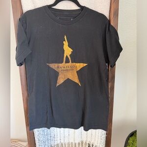 Hamilton Black T-Shirt with Light Blue Label Printing